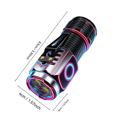Handheld Flashlight 2 Pack Rechargeable LED, Ultra-Bright Multi-Mode Working Lamp Long Distance