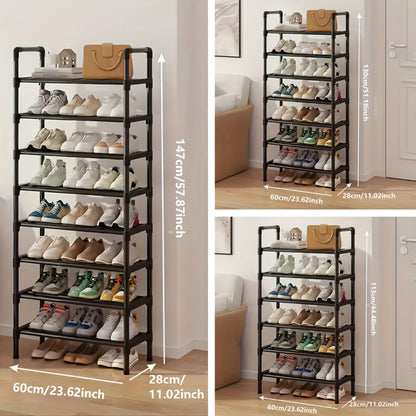 Shoe Rack Multi-Layer Space Saving – 3 to 8 Tier Shoe Storage Stand Organizer for Entryway Bedroom Closet Corridor