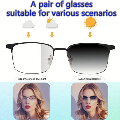 Smart Glasses Photochromic Audio Eyewear with Open-Ear Speaker, Microphone and Metal or Plastic Frames