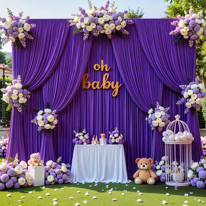 Two-Piece Photography Backdrop Curtain Set, 59 x 118 Inches per Panel, with Rod Pockets and Color Options