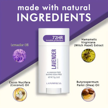 Natural Deodorant Stick Aluminum Free Baking Soda Free 72HR Invisible Protection with Witch for Entryways, Bedrooms and Living Spaces