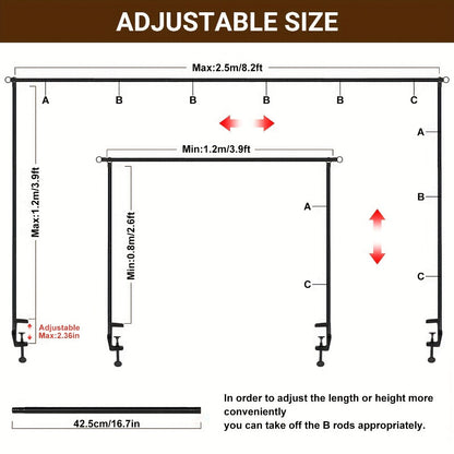 4x8ft Desktop Arch Stand for Photo Booth & Balloon Arrangements – Tool-Free Clip-On Durable Metal Backdrop Arch Frame for Weddings
