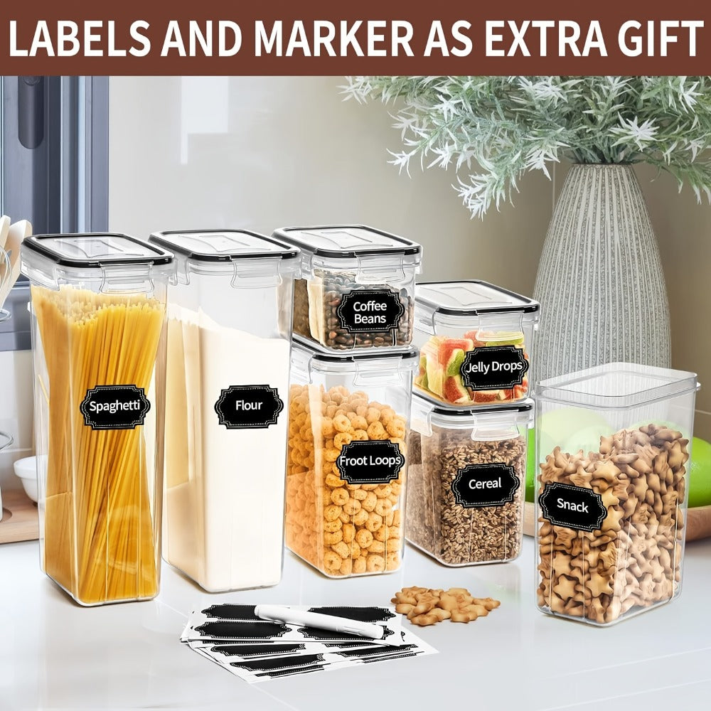 Food Storage Containers 8-, 16-, 30- or 32-Piece Rectangular Pantry Box Set with Matching Lids