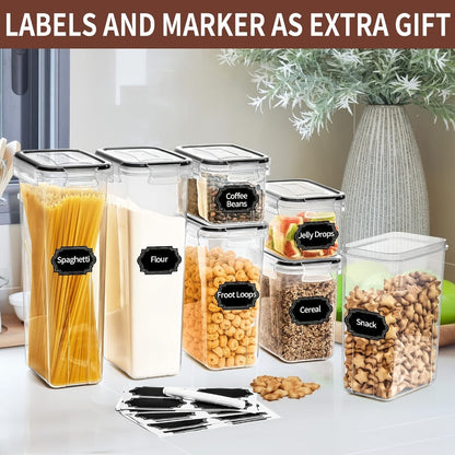 Food Storage Containers 8-, 16-, 30- or 32-Piece Rectangular Pantry Box Set with Matching Lids