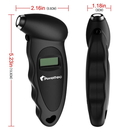 Digital Tire Pressure Gauge 2-Pack 150 PSI – Backlit LCD, 4 Modes PSI/Bar/KPA/Kgf, Non-Slip Grip for Car, Truck, Motorcycle & Bicycle