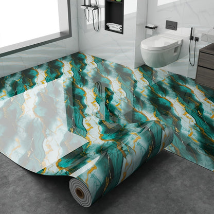 Peel and Stick Floor Tile Sticker 15.7"x118" Self-Adhesive Marble Pattern Vinyl Roll for Entryways, Bedrooms and Living Spaces