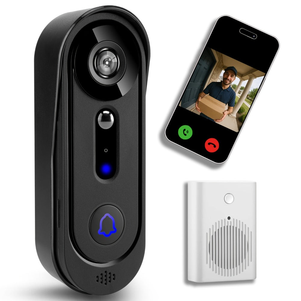 Smart Doorbell Camera 1080P HD Wireless Battery Powered – Night Vision, Motion Detection, Two-Way Audio, Indoor Chime
