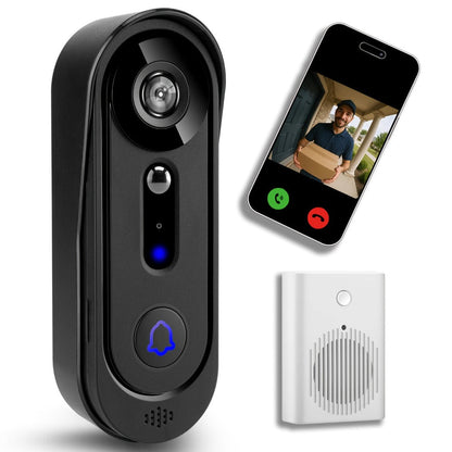 Smart Doorbell Camera 1080P HD Wireless Battery Powered – Night Vision, Motion Detection, Two-Way Audio, Indoor Chime