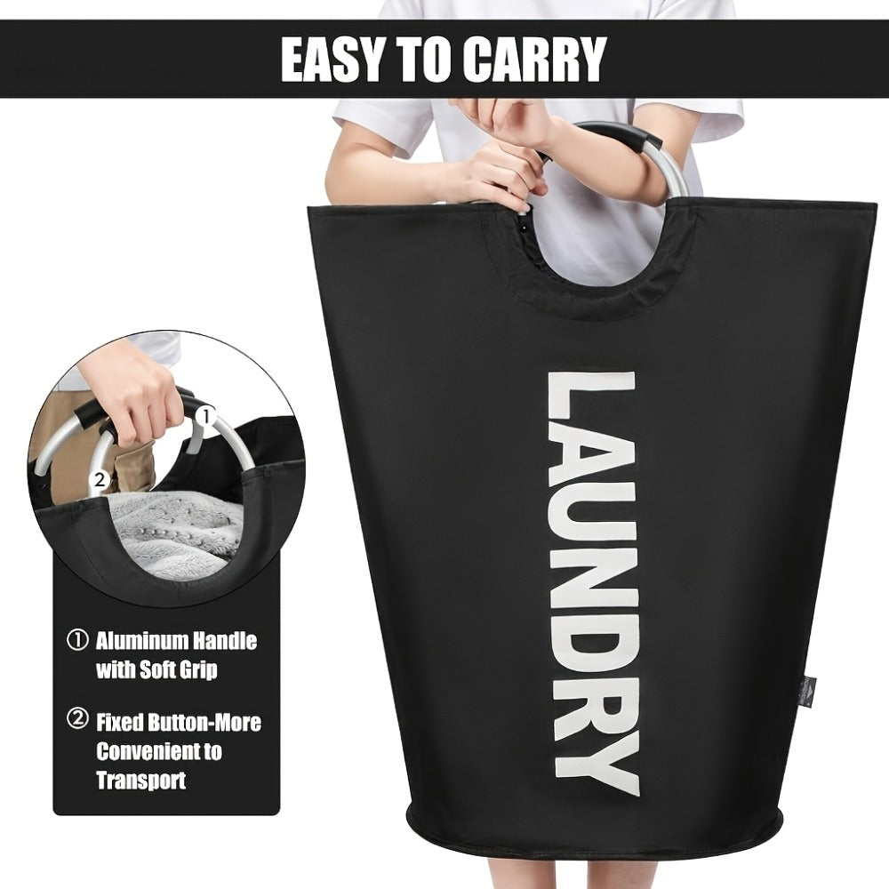 Tall 95L Laundry Basket Set with 14.96 x 31.1-Inch Fabric Bins in Single Gray or Two-Piece Color Options