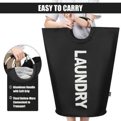 Tall 95L Laundry Basket Set with 14.96 x 31.1-Inch Fabric Bins in Single Gray or Two-Piece Color Options