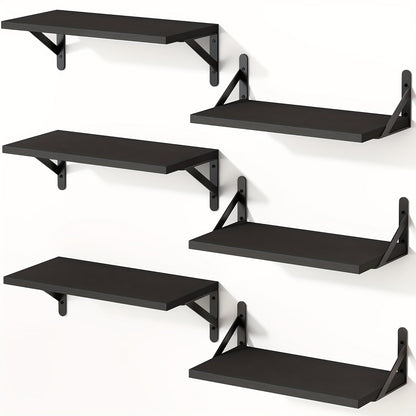 Floating Shelves for Wall, 3 or 6pcs Farmhouse Wall Shelves for Bedroom, Bathroom, Living Room & Kitchen Decor