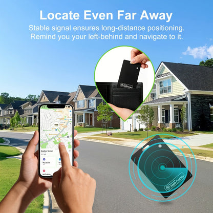 Ultra-Thin Rechargeable Apple Find My Wallet Tracker Card with Qi Wireless Charging and Built-In Ring Alert