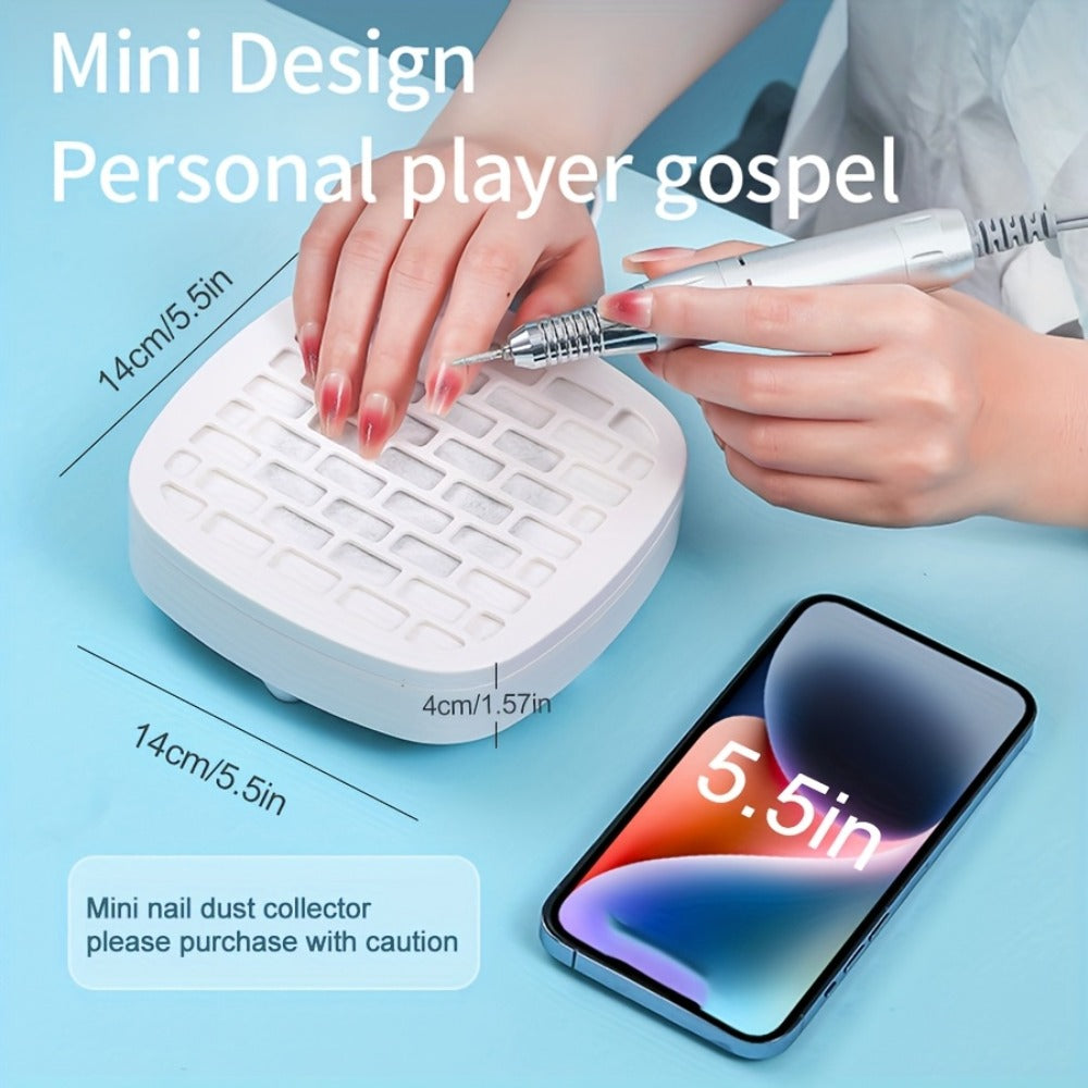 Nail Dust Collector Mini USB Electric Vacuum Cleaner with 10 Filter Pads & Strong Suction, Portable Nail
