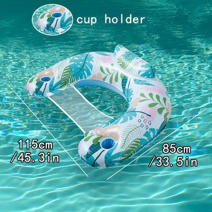 Inflatable Pool Float Chair with Cup Holder & Backrest for Adults – Striped Durable Water Lounge Float, 3-Color Set