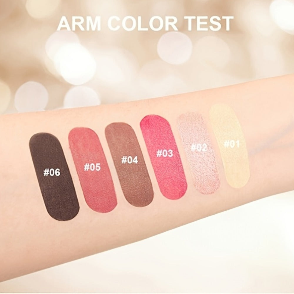 Blush Stick Makeup Set 6 Piece, 3-in-1 Waterproof Blush Eyeshadow Touch-Up Sticks, All-Day Glossy Shimmer
