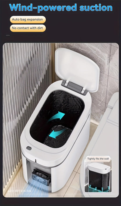 Sensor Trash Can Self-Emptying 3.8 Gallon with Drawstring Bags – Hands Free Infrared Smart for Home Cooking, Dining and Outdoor Meals