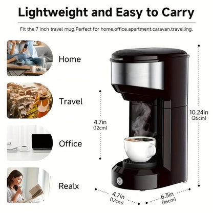 3-in-1 Coffee Machine Single Serve Brewer for K-Cup Pods Ground Coffee and Tea Compact with Reservoir for Kitchen Office Home Dark Blue