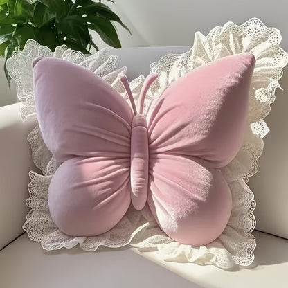 Butterfly Lumbar Pillow Cute Waist Support Cushion for Back Sleepers Home Bedroom Car Seat for Entryways, Bedrooms and Living Spaces