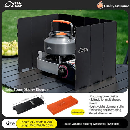 Camp Stove Windscreen, Folding Windshield Gas Stove Camping Outdoor for Bedside Audio, Alarms and Room Entertainment