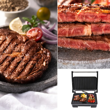 Electric Panini Press Grill Double-Sided Heating Sandwich Maker Waffle Iron Steak Grill Indoor for Grilling, Camping and Outdoor Meals