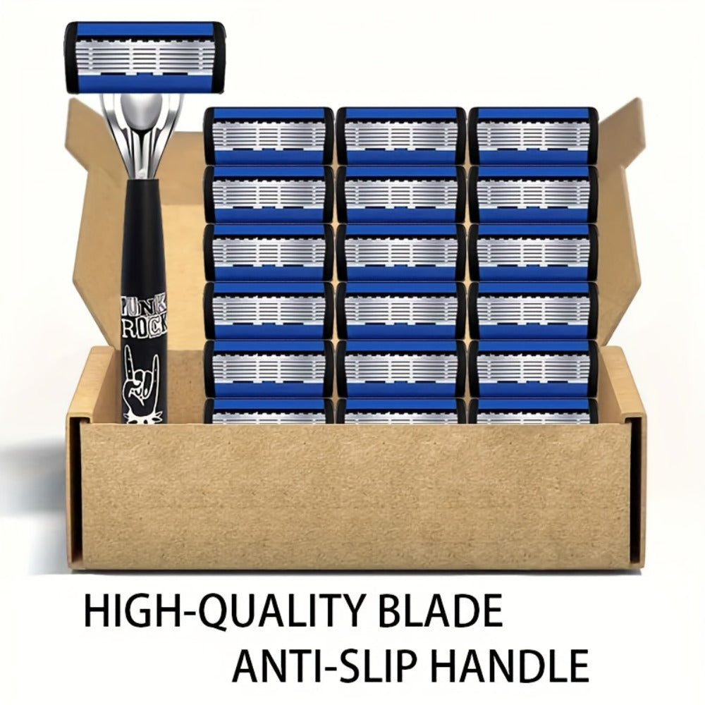 Safety Razor Kit for Men Double Edge 36 Blades & 2 Anti-Slip Handles – Stainless Steel Manual Wet Shaving Set for Smooth Painless Close