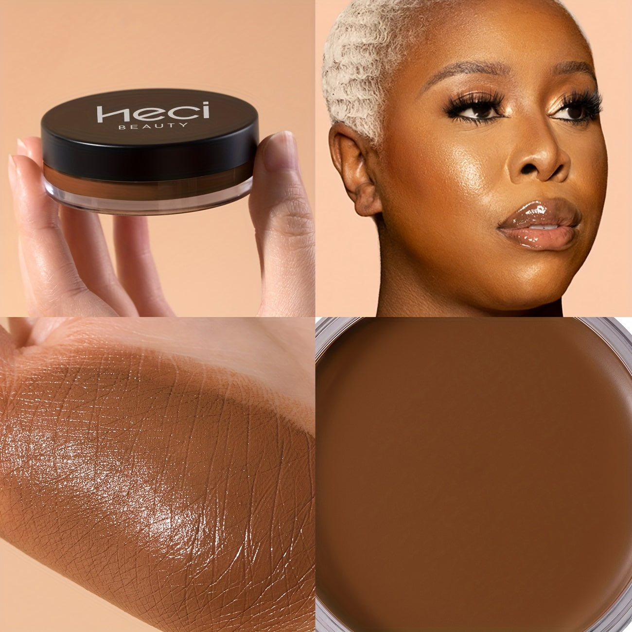 Velvet-Look Cream Foundation in 0.7 oz Round Jar with Six Shade Options from Light to Deep