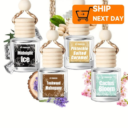 Car Air Freshener X&Y Four-Bottle Hanging Diffuser Gift Set with Eight available Style and Collection Options