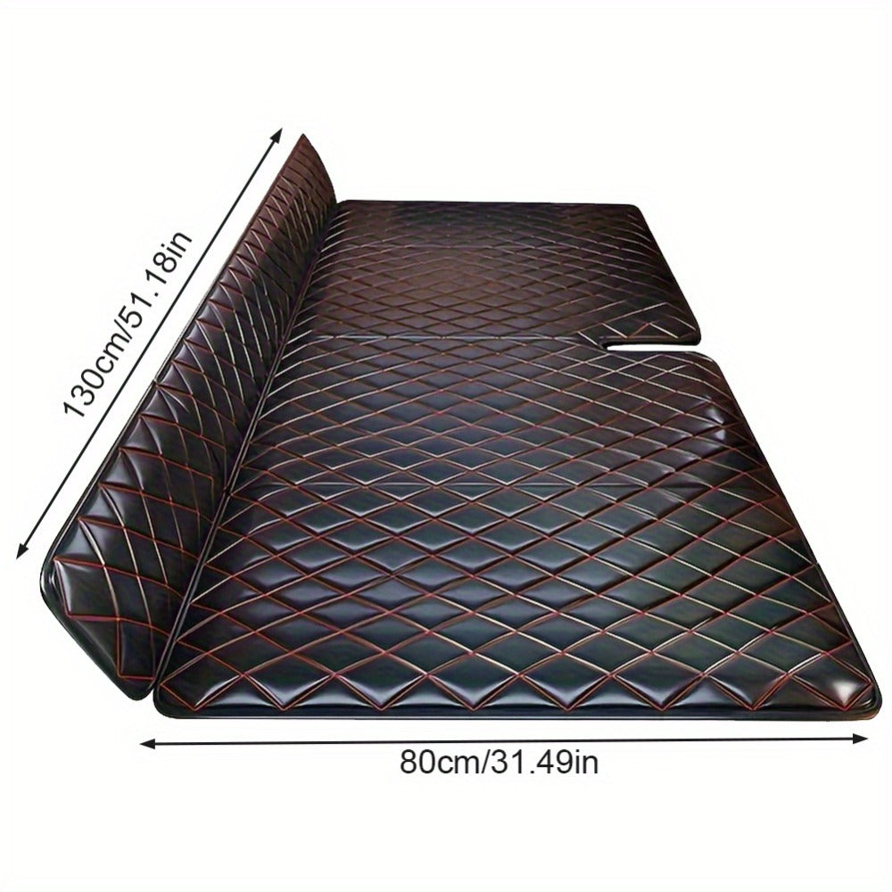 Car Mattress Foldable Back Seat Sleeping Pad Thickened Faux Leather Non-Inflatable Universal Sedan Bed for Travel Camping Afternoon Nap Road