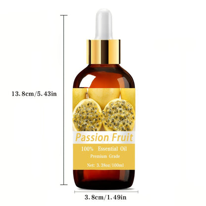 Essential Oil Passion Fruit Tropical Fruity Aroma in 100ml Bottle for Aromatherapy, Massage and Meditation