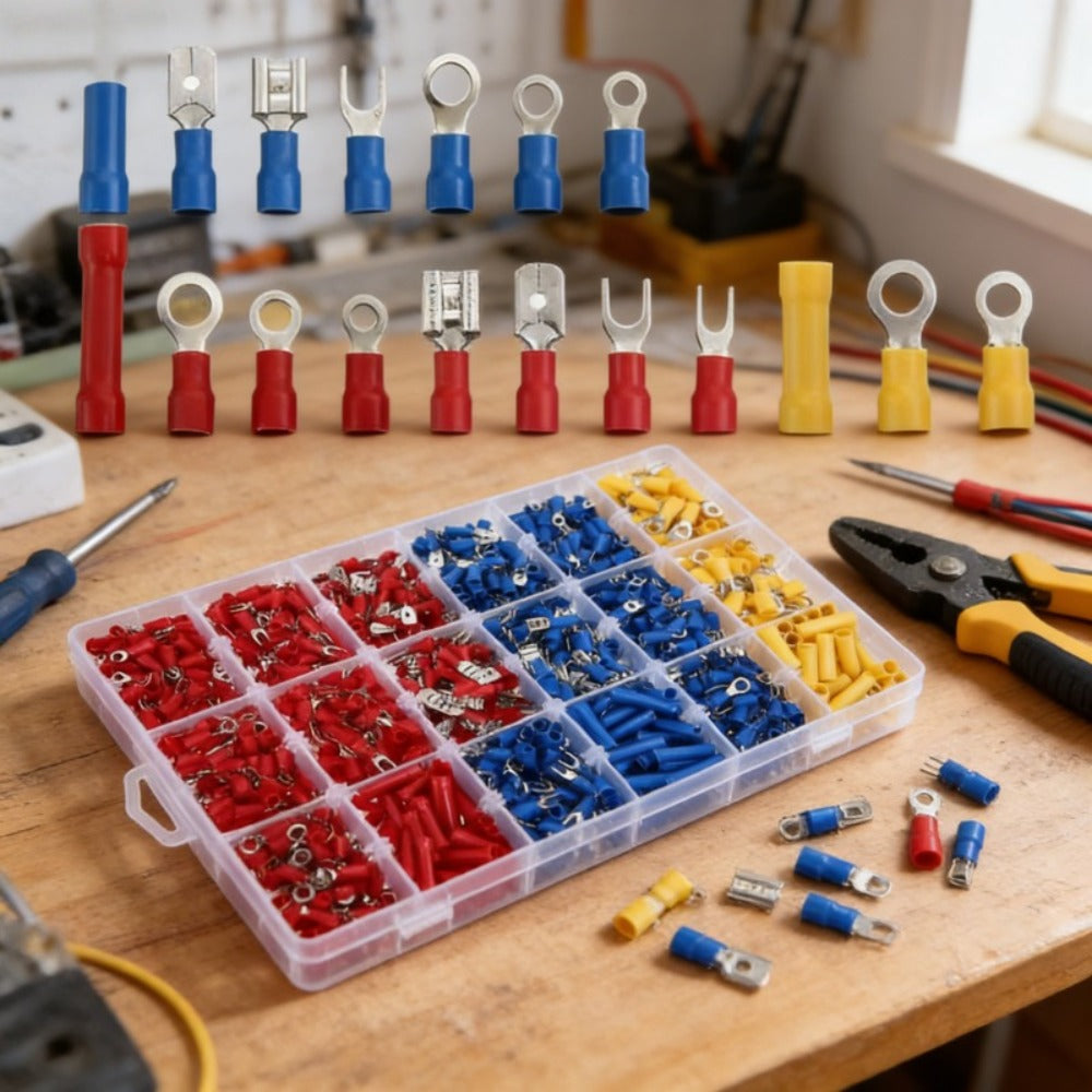 Electrical Crimp Terminals 280pcs Assorted Kit, Insulated Ring Fork Spade & Butt Wire Connectors for Automotive Marine & Home Wiring