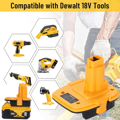 DM18D Battery Adapter for DeWalt 18V XRP NiCad NiMh Cordless Tools Compatible with DeWalt 20V for Entryways, Bedrooms and Living Spaces