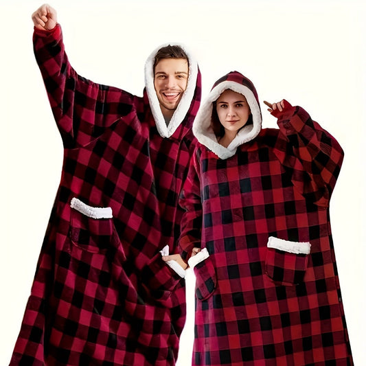 Wearable Blanket Hoodie with Hood, Sleeves, Front Pocket and Eleven Standard, Short or Oversized Styles