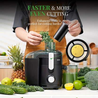 Centrifugal Juicer Machine Dual Speed 2.5 Inch Wide Feed Chute Anti-Drip BPA-Free Electric Juice Extractor for Fruits Vegetables Apples