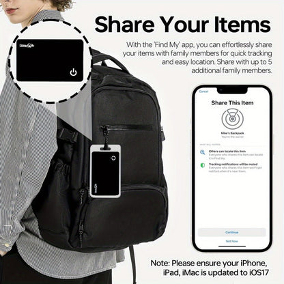 GPS Tracking Card No Subscription Real-Time Locator – Apple Find My Compatible (iOS) Global Coverage Hidden Tracker for Wallet Car Bag