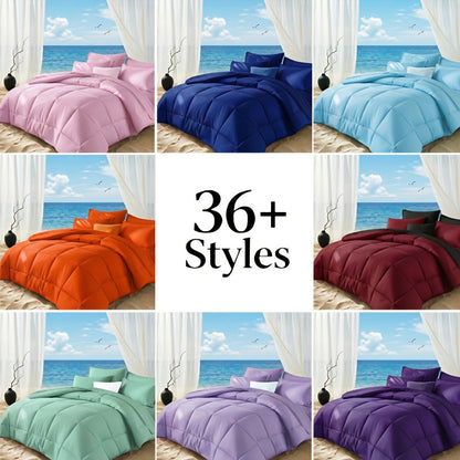Comforter Set 2/3 Piece – Diamond Grid Quilted Down Alternative Comforter with Pillowcases, Soft Microfiber Breathable All Season Bedding