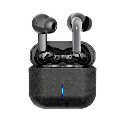Bass Stereo Wireless Earphones Bluetooth 5.4, Playtime In-Ear Earbuds with Noise Cancelling Mic & LED Display