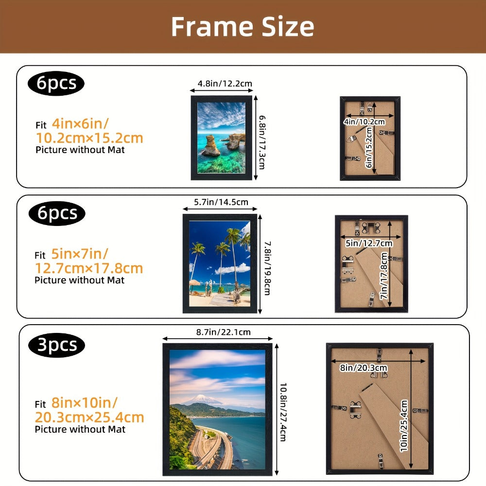 Picture Frames Collage Wall Decor 15pcs – Photo Gallery Frame Set Multi Size 8x10 5x7 4x6 for Wall Mounting & Tabletop Display