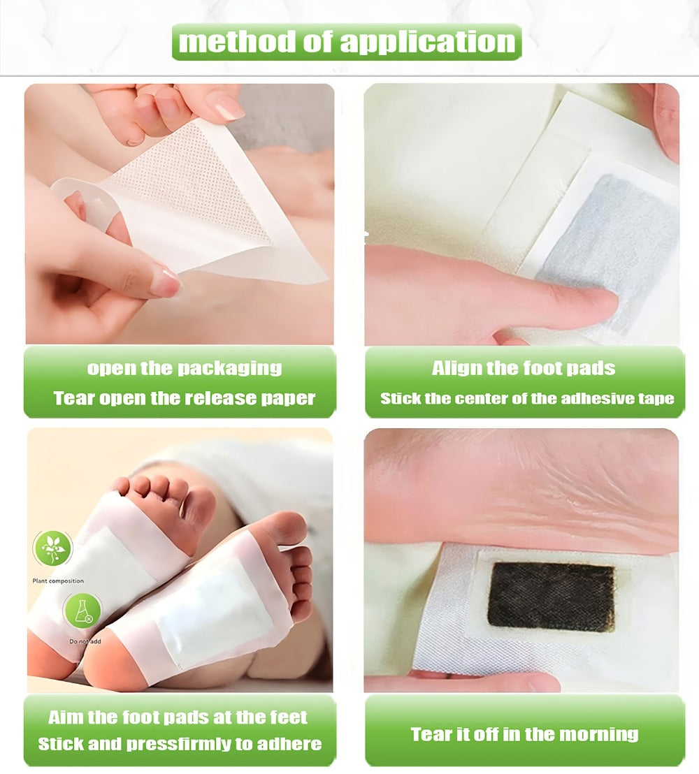 Detox Foot Patches with Bamboo Vinegar Ginger & Lavender – Natural Plant Formula Deep Cleansing Overnight Foot Pads