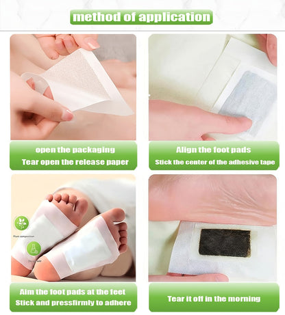 Detox Foot Patches with Bamboo Vinegar Ginger & Lavender – Natural Plant Formula Deep Cleansing Overnight Foot Pads