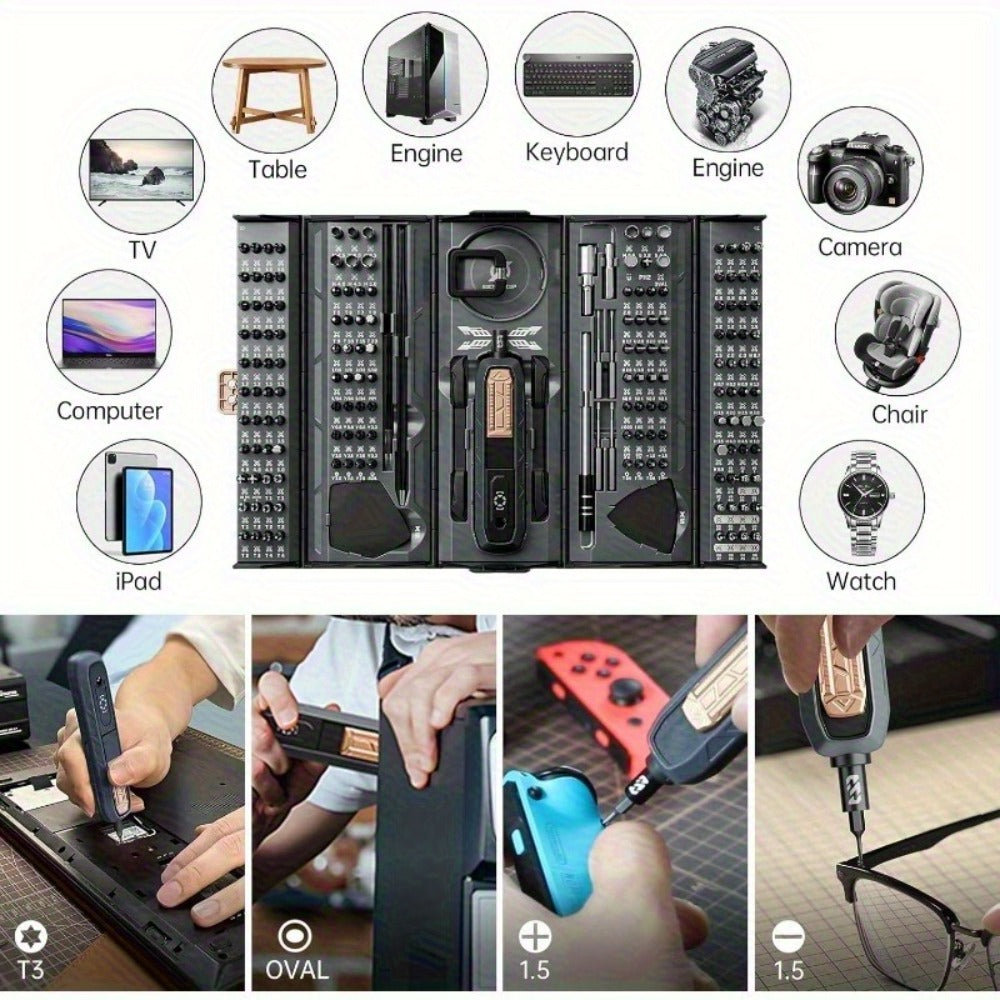 180-in-1 Precision Screwdriver Set, Magnetic Professional Kit for Laptop, Phone, Camera, Tablet, Game Console & Glasses