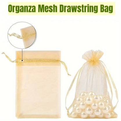Organza Gift Bags 200pcs Drawstring Mesh Party Favor Bags Jewelry Pouches Wedding Christmas Candy Bags