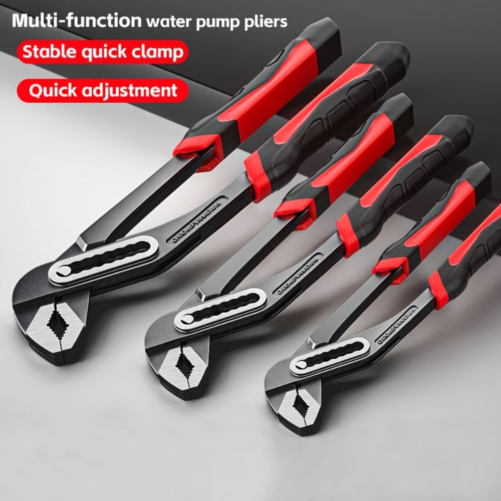 Water Pump Pliers Adjustable Heavy Duty Wrench 8" 10" 12" – Large Opening Quick Adjust, Multi-Grip Channel Lock Tool for Pipeline, Plumbing