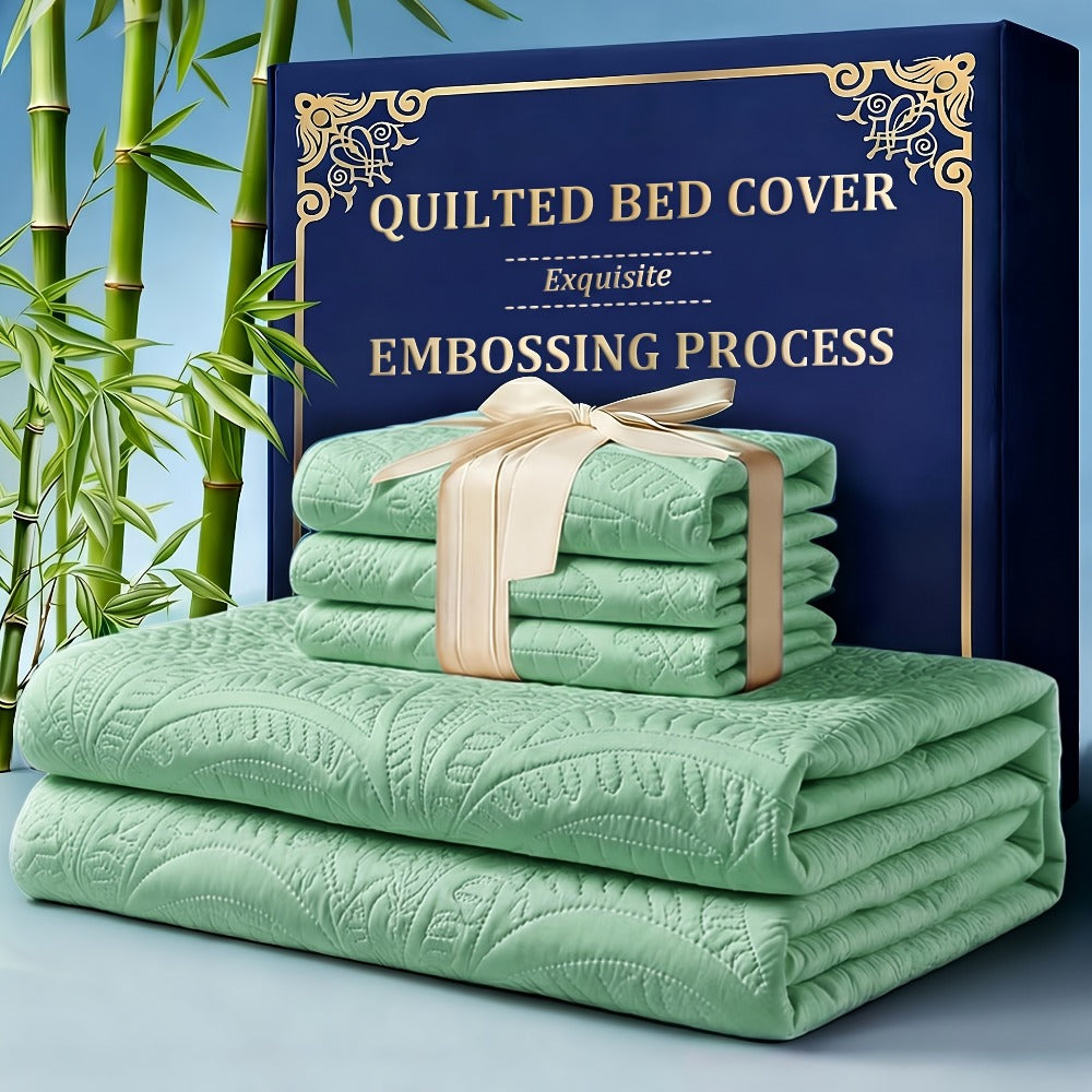 Quilt Coverlet Set 2-3 Piece Lightweight Microfiber Bedspread Coin Pattern Soft Skin-Friendly Anti-Allergy Machine Washable Twin Full Queen