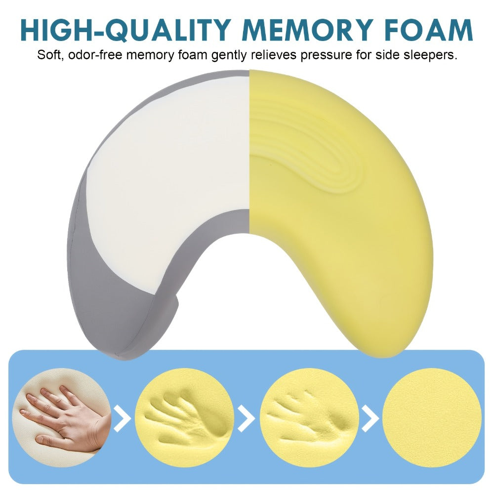 Cervical Pillow C-Shaped Neck Support Side Back Sleepers for Entryways, Bedrooms and Living Spaces
