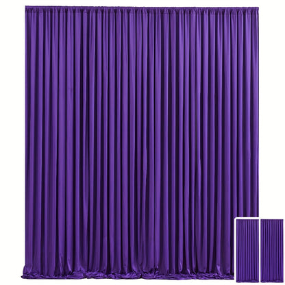 Party Backdrop Curtains 2-Pack 59x85 Inch, Non-Transparent Wrinkle-Free Fabric with Pole Pocket for Wedding