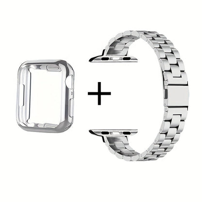 Slim Waist Apple Watch Steel Band & Half Shell Case 3-Piece Set for an Everyday Personal Care Routine