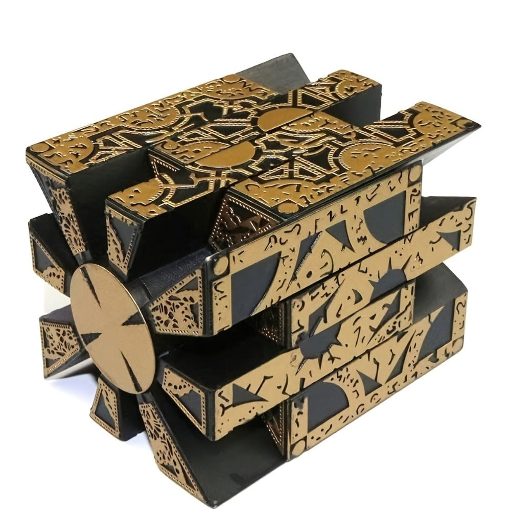 Lament Configuration Puzzle Box Cube, Functional Detachable Deformation Lock Box with Display Base