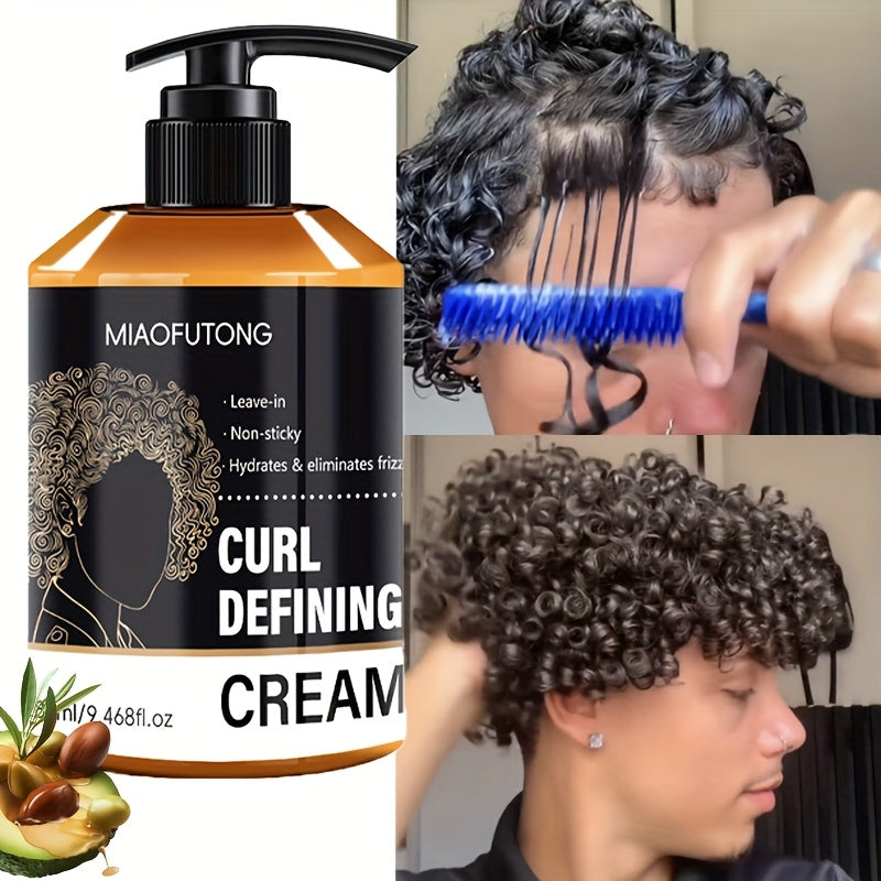 280ml Pump-Bottle Curl Defining Cream with Leave-In Styling Directions for Curly, Wavy and Coily Hair