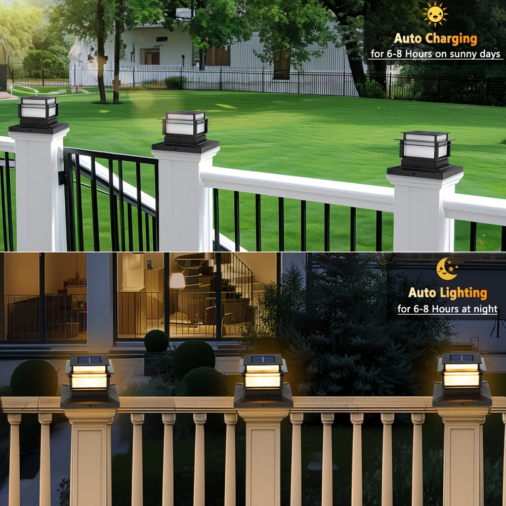Solar Post Cap Lights for Fence Deck 6 Pack - Outdoor Bright LED for Garden Porch Patio Stair for an Everyday Personal Care Routine