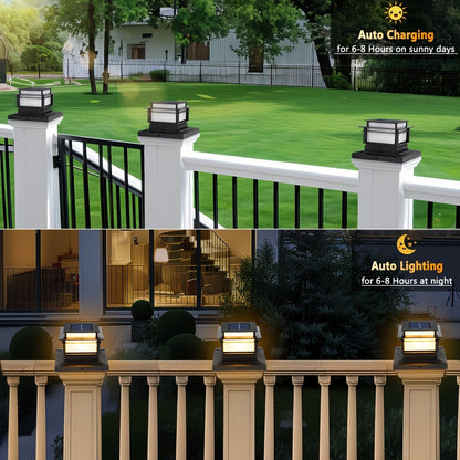 Solar Post Cap Lights for Fence Deck 6 Pack - Outdoor Bright LED for Garden Porch Patio Stair for an Everyday Personal Care Routine